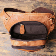 Waist Bag For Men Leather Outdoor Sports Multi-Function Phone Bag