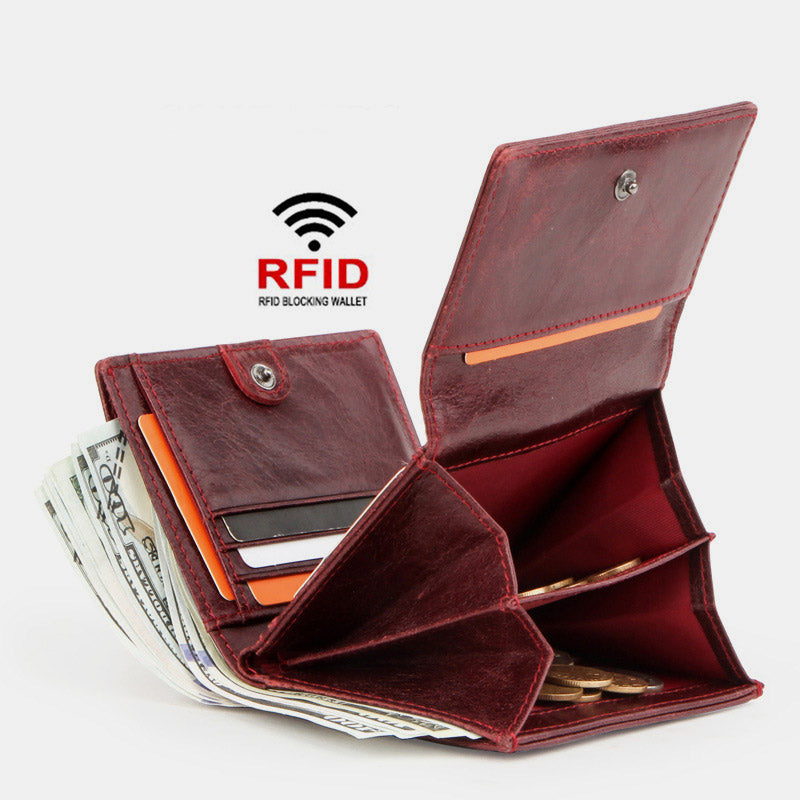 RFID Anti-Theft Genuine Leather Wallet