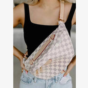 Sling Bag For Women Plaid Print Adjustable Crossbody Waist Bag Bum Bag