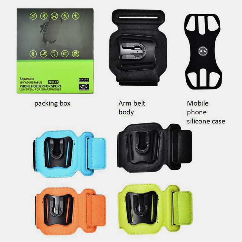 360°Rotation Running Wristband Armband Phone Holder Fits All 4.5"-7" Inch Smartphones