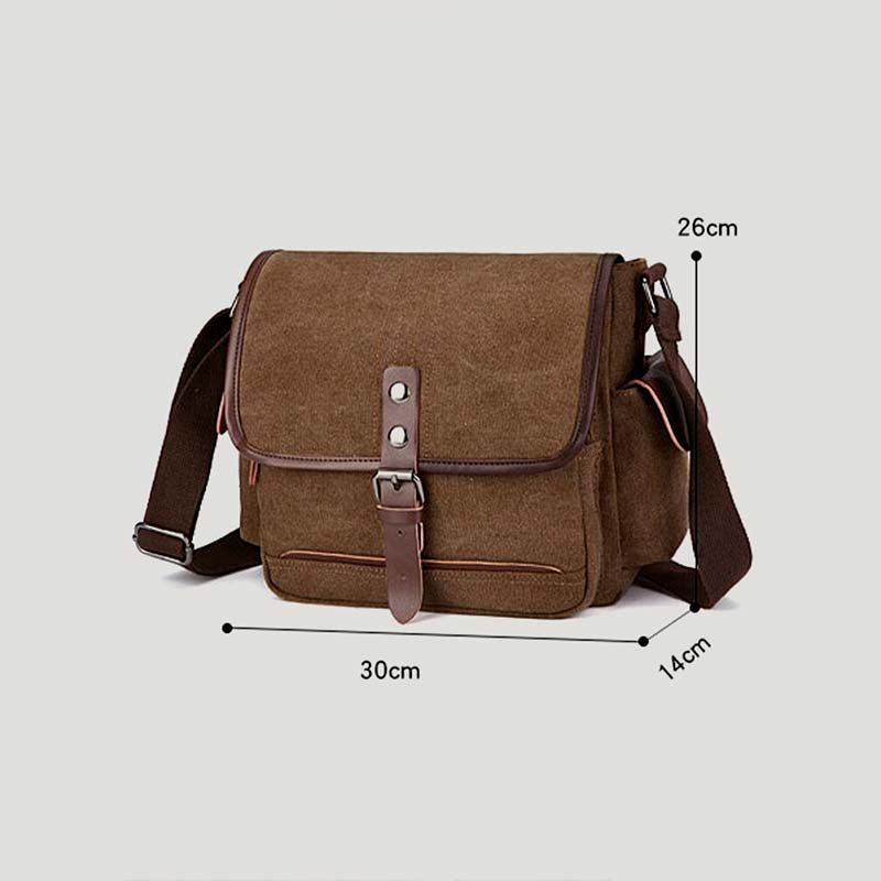 Unisex Retro Canvas Bag Large Functional Crossbody Bag Messenger Bag