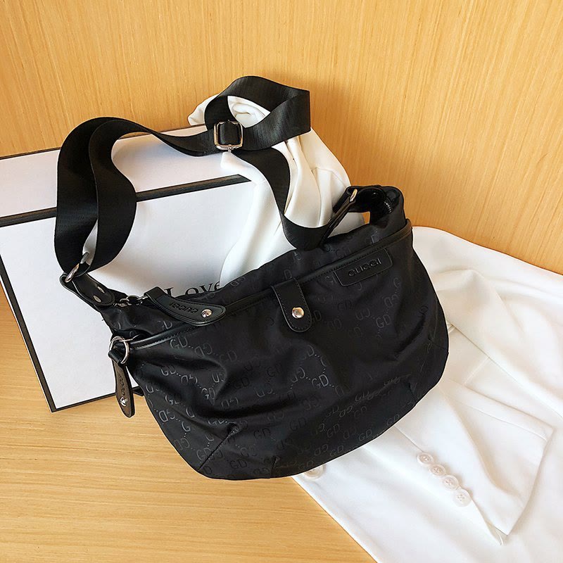 Adjustable Nylon Crossbody Bag Women Large Crescent Shoulder Bag