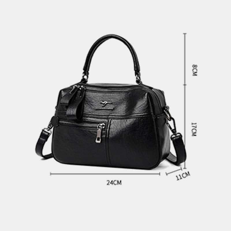 Crossbody Satchel for Women Double Compartment Handbag Purse with Top-Handle