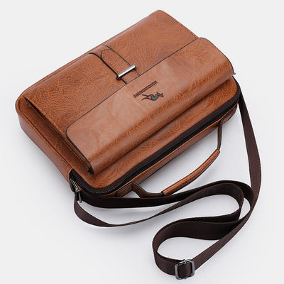 Horizontal Messenger Bag For Men Business Leather Crossbody Bag Handbag