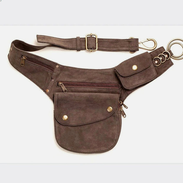 Medieval Handmade Vintage Practical Leather Waist Bag Fanny Pack for Daliy Parties