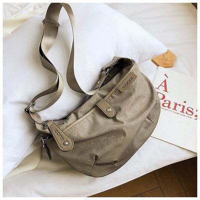 Adjustable Nylon Crossbody Bag Women Large Crescent Shoulder Bag