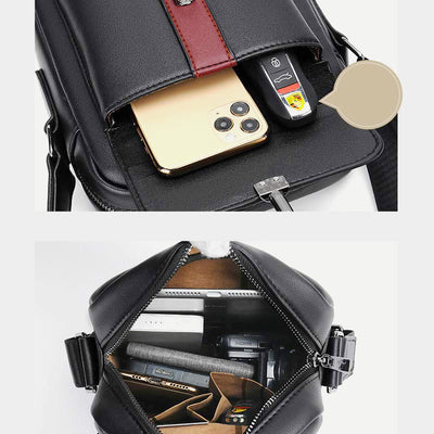 Messenger Bag for Men Soft PU Leather Casual Crossbody Handbag