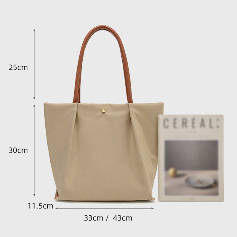 Triple Compartment Tote For Women Minimalist Lightweight Large Underarm Bag