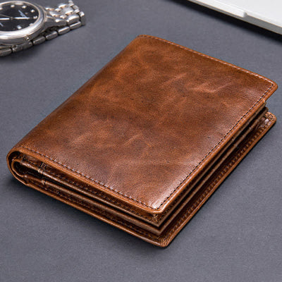 Retro Leather Wallet for Men RFID Blocking Credit Card Holder