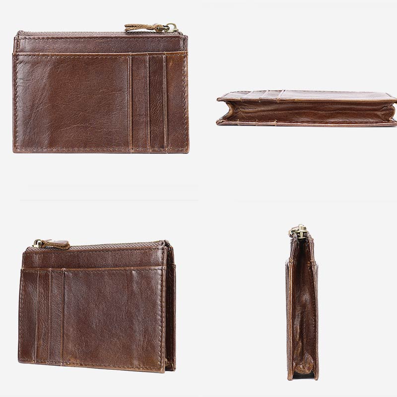 Retro Large Capacity Genuine Leather Business Card Holder