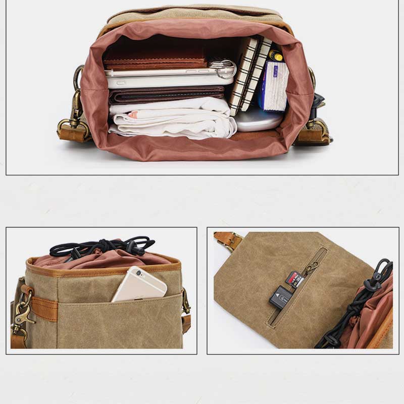 Vintage Waterproof Canvas Shoulder Camera Bag