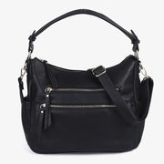 Tote For Women Vintage Solid Color Multi Pocket Crossbody Bag
