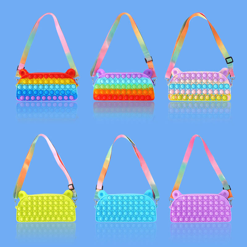 Cute Sling Bag For Kids Silica Gel Adjustable Crossbody Bag