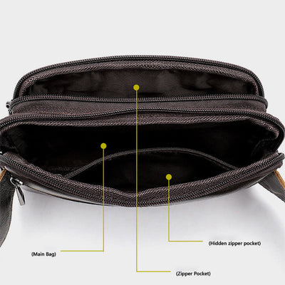 Waist Bag For Men Cowhide Leather Outdoor Running Crossbody Chest Bag