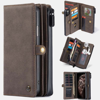 Leather Wallet Phone Bag for iPhone & Samsung Multi-model with Banknote Pocket