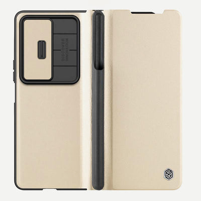 Leather Phone Case for Samsung Galaxy Z Fold 4 5G with S Pen Case