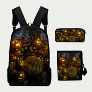 Halloween Backpack For Kids Outdoor Sports Travel Oxford Bag Set