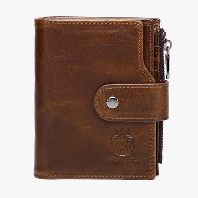 Multi-Slot Genuine Leather Wallet for Men Anti-theft RFID Blocking Card Case