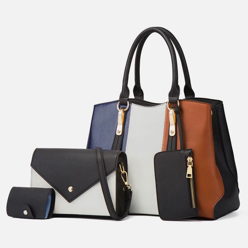 Contrast Color Bag Set For Women Simple Elegant Lady Bag