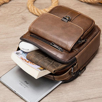 Large Capacity Retro Genuine Leather Crossbody Bag