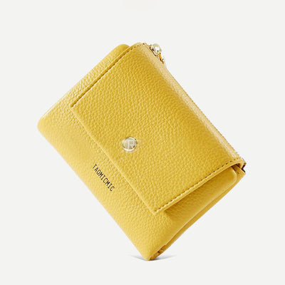 Mini Women Purse PU Bifold Short Wallet with MultIple Card Slots