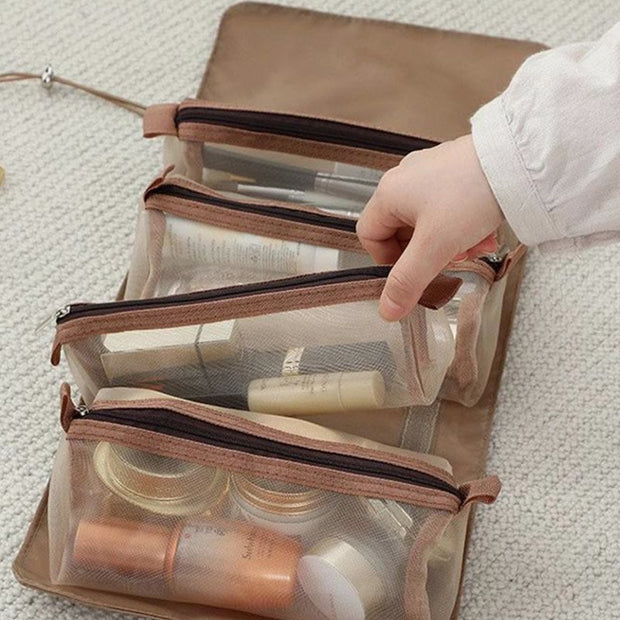 Storage Bag For Women Travel Portable Waterproof Folding Mesh Makeup Bag