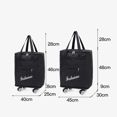 Short Trip Luggage Bag With Wheels Women Portable Convetible Backpack