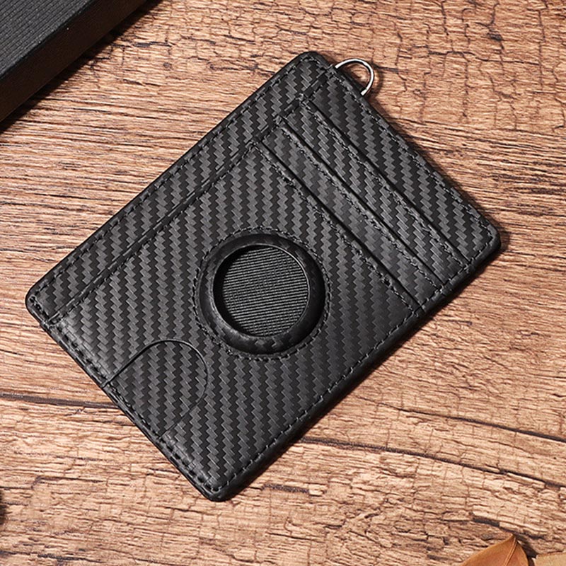 Genuine Leather Card Case RFID Airtag Tracking Protective Card Holder