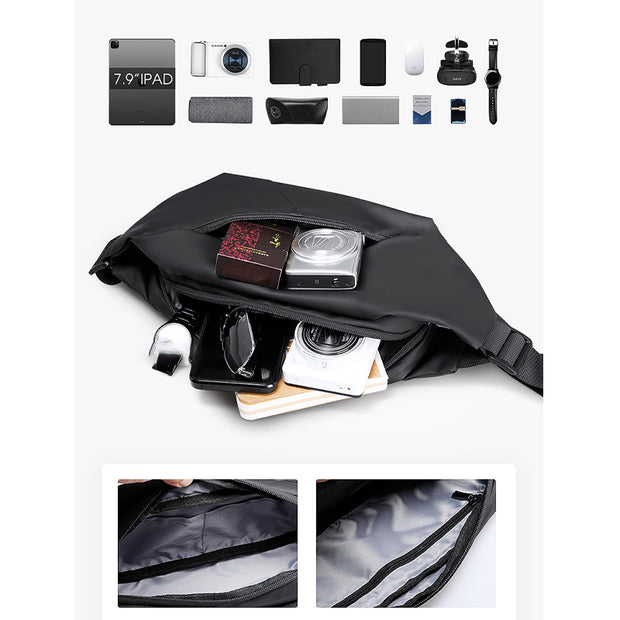 Small Chest Bag for Men Functional Waterproof Casual Daypack Sling Shoulder Bag