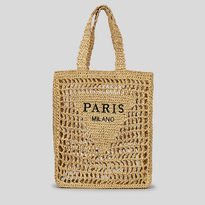 Beach Bag For Women Hollowed Out Large Capacity Straw Bag