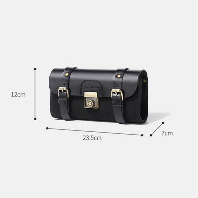 Motorcycle Tool Bag Universal Leather Motorbike Fork Bag Saddlebags Handlebar Bag