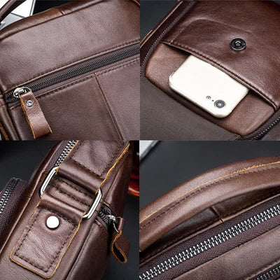 Men's Casual Leather Business Vintage Crossbody Bag