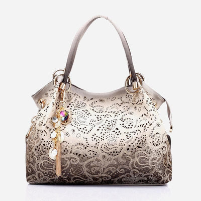 Tote Bag for Women Luxury Elegant Floral Printing Peacock Handbag