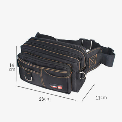 Mens Waterproof Waist Pack Outdoor Multifunctional Large Canvas Bag