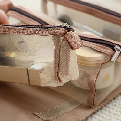 Storage Bag For Women Travel Portable Waterproof Folding Mesh Makeup Bag