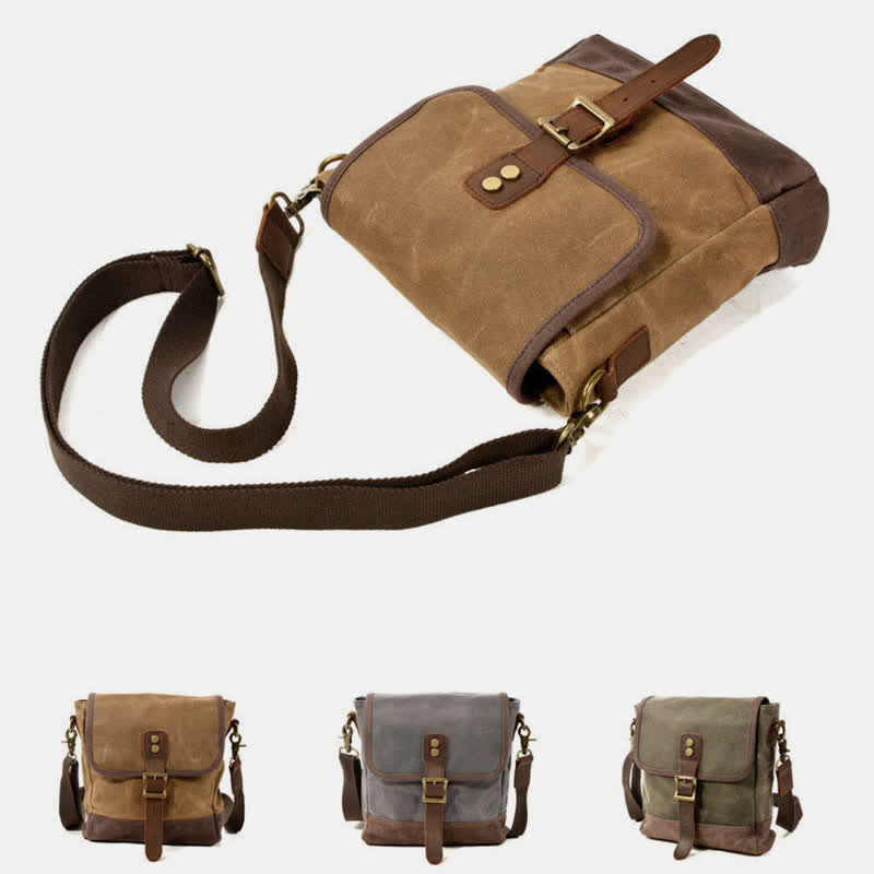 Small Canvas Shoulder Bag for Men Casual Crossbody Handbag Purse