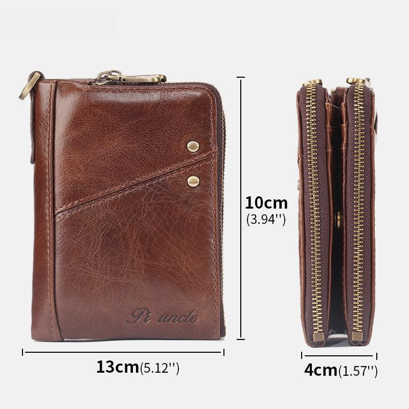 Genuine Leather RFID Multi-Slot Mini Wallet