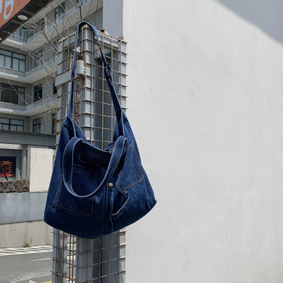 Denim Tote Bag For Women Large Capacity Crossbody Bag