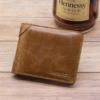 Men's Real Leather Wallet Bifold Multi-slot with Detachable Card Holder