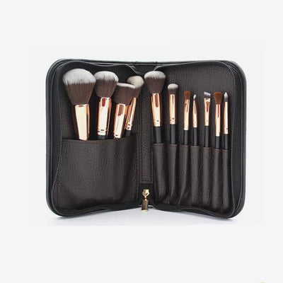 Makeup Brush Bag For Women Portable Leather Storage Bag