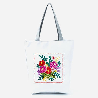 Tote Bag For Women Floral Print Large Capacity Shoulder Bag