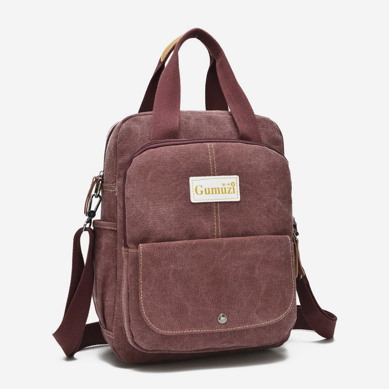 3-Way Use Multi-Pocket Canvas Backpack