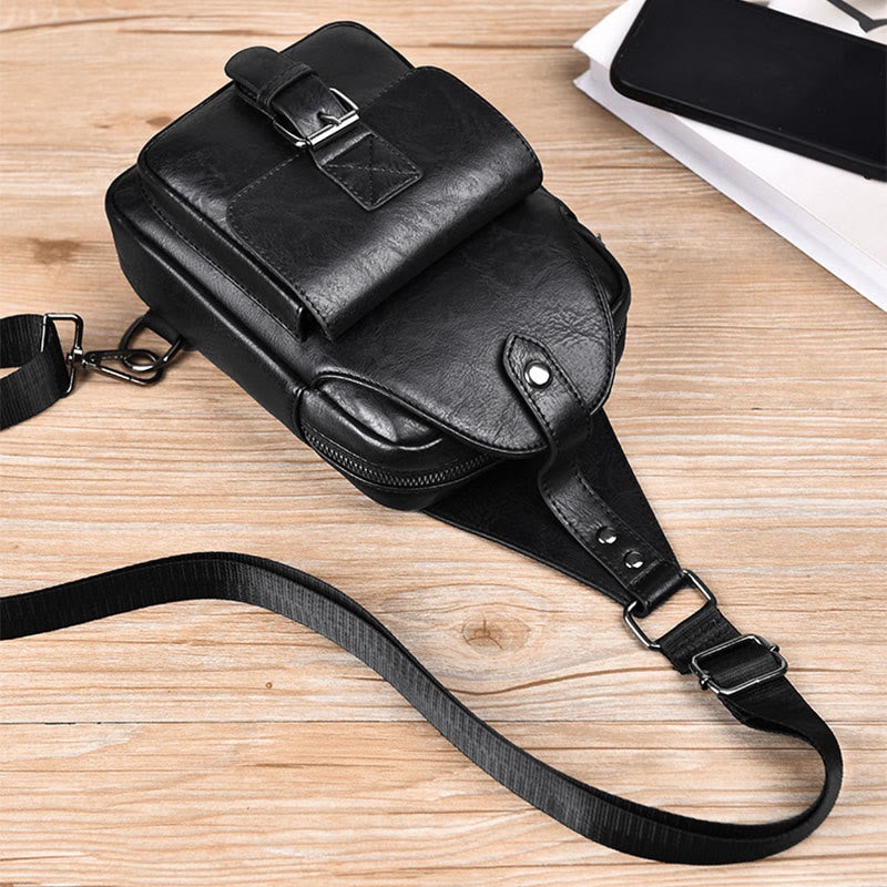 Sling Bag For Men Daily Use Casual Retro Waterproof Crossbody Bag