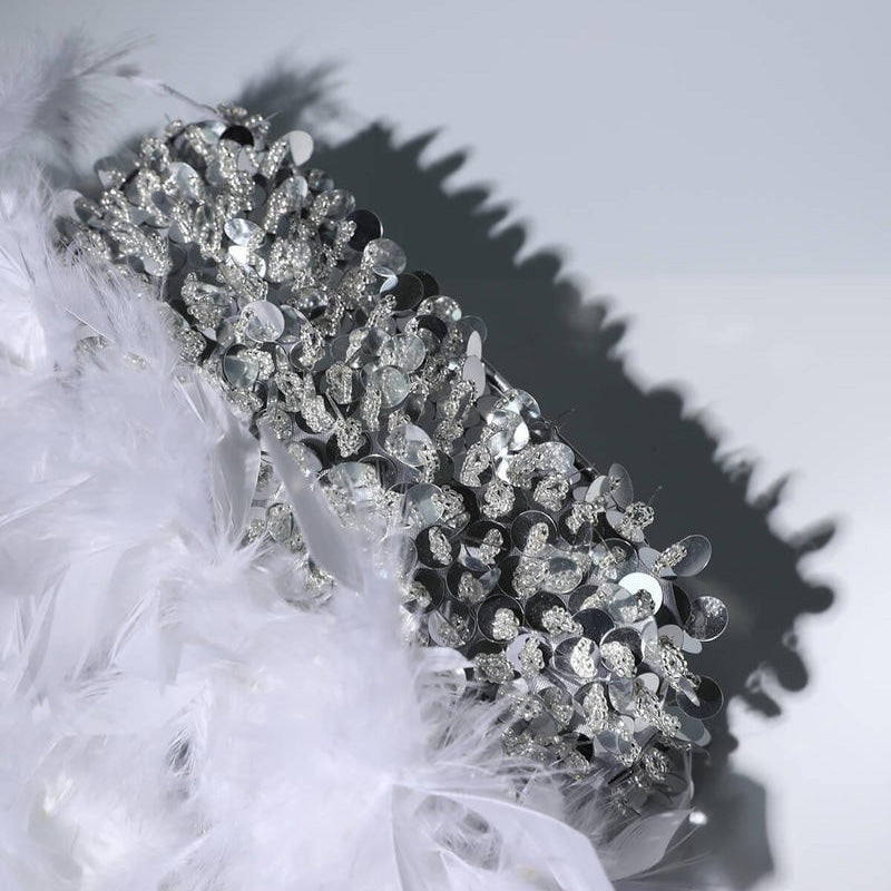 Sequin Feather Evening Bag For Party Lady Underarm Bag