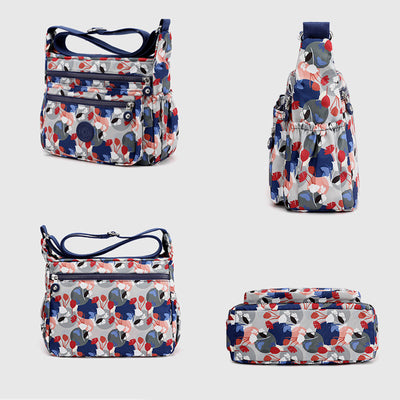 Large Capacity Waterproof Floral Crossbody Bag