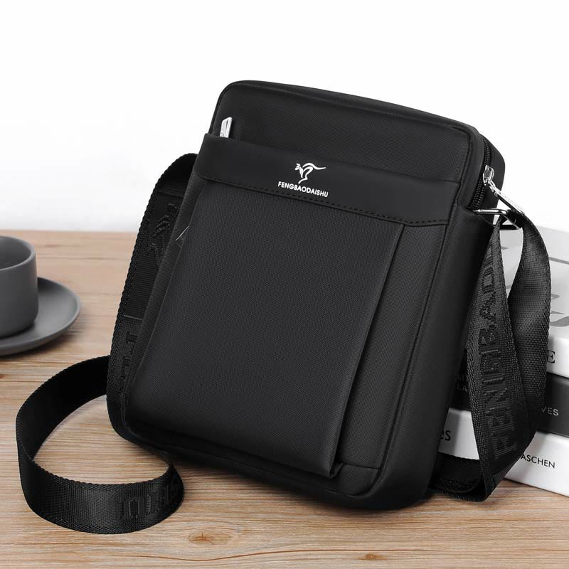 Messenger Bag for Men Black Oxford Waterproof Daily Crossbody Bag