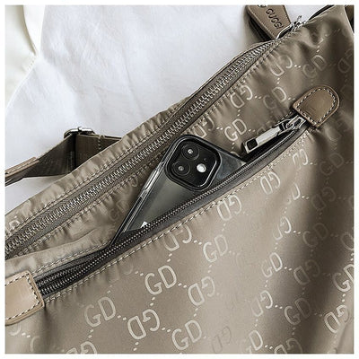 Adjustable Nylon Crossbody Bag Women Large Crescent Shoulder Bag