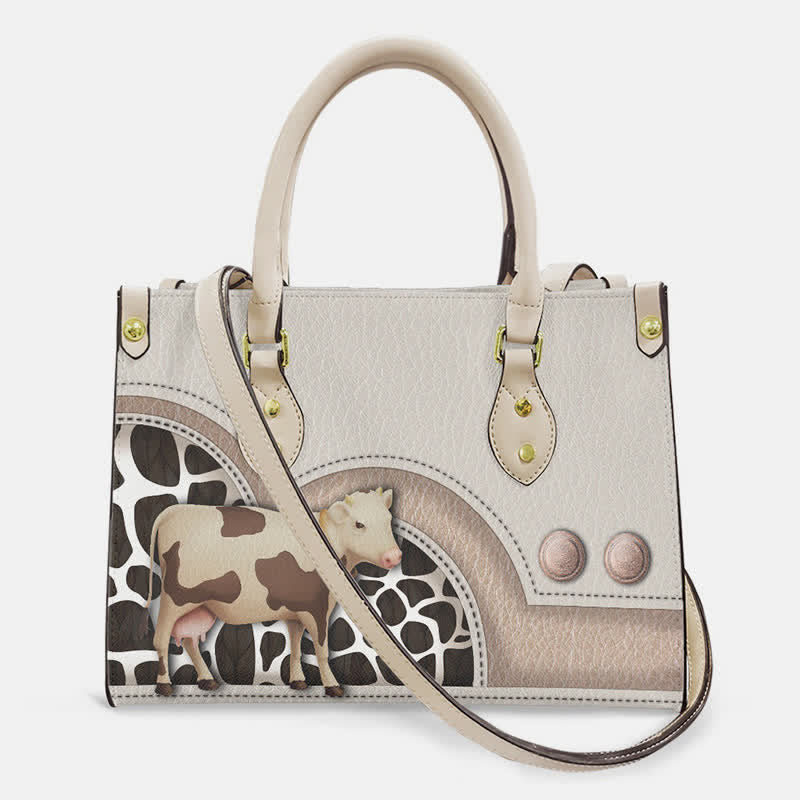 Top-Handle Satchel for Women Animals Print Leather Tote Handbag Crossbody Bag