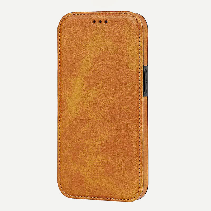 Phone Case for iPhone 14 Clamshell Leather Card Slot Case