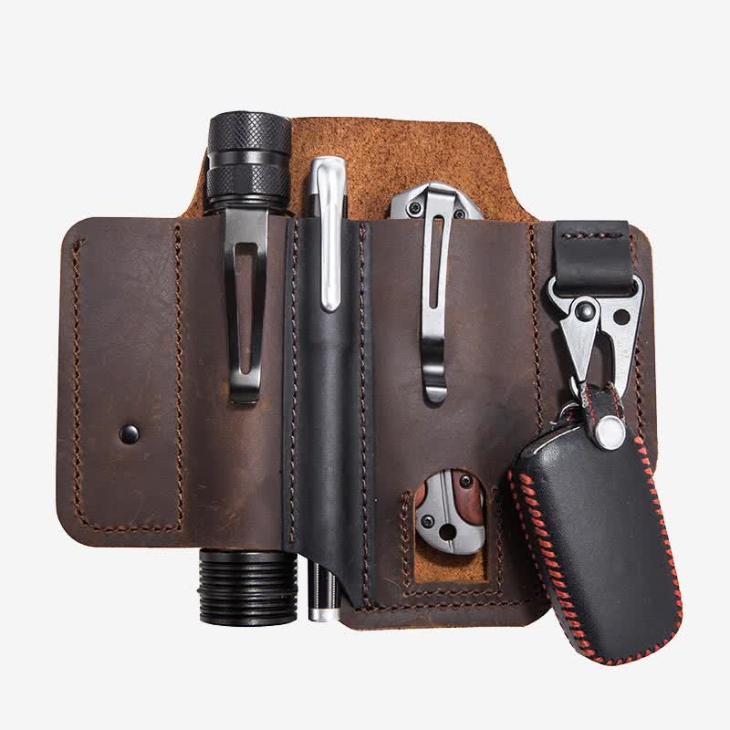 Multitool Leather Belt Sheath EDC Pocket Organizer Leatherman Sheath Pouch